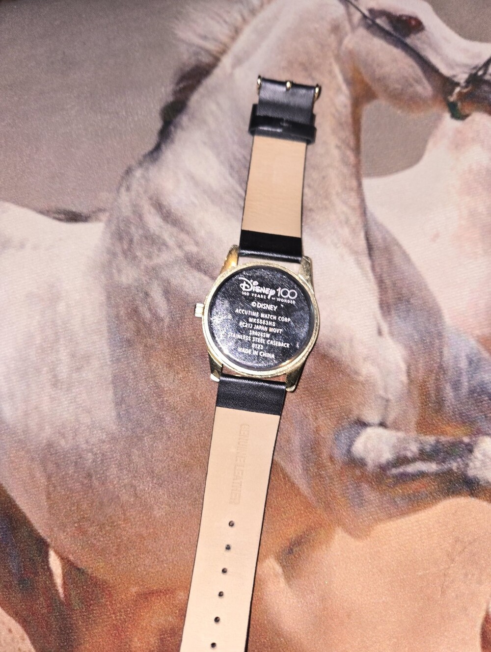 Disney Gold-Tone Case Watch with Black Strap Disneys 100th Anniversary Watch - Picture 2 of 4